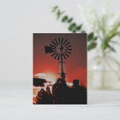 De oude windmolen bij zonsondergang briefkaart (Staand voorkant)