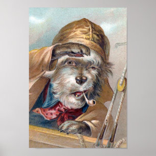 "De oude Zee hond" Vintage Poster