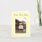 De oude zusters en de kat van het foto leuke kaart (Voorkant)