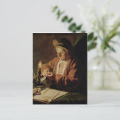 De oudere schrijver briefkaart (Staand voorkant)