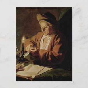 De oudere schrijver briefkaart