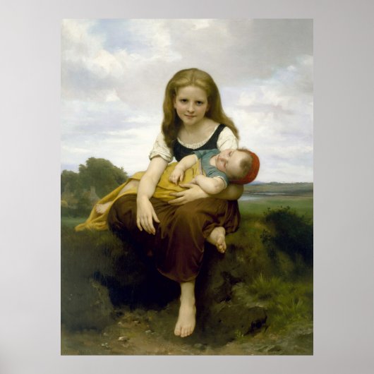 De oudere zus van William-Adolphe Bouguereau Poster (Voorkant)