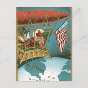 De ouderwetse Amerikaanse Kerstman van de Groeten Feestdagenkaart