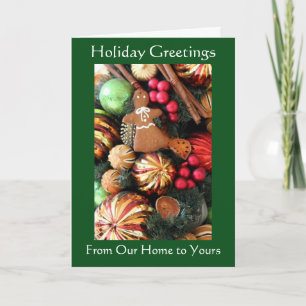 De ouderwetse Ornamenten van de Kerstboom Feestdagen Kaart