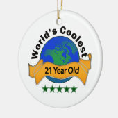 De oudste 21-jarige ter wereld keramisch ornament (Links)