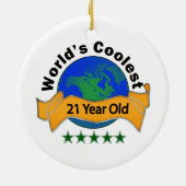 De oudste 21-jarige ter wereld keramisch ornament (Achterkant)