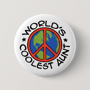 De oudste tante ter wereld ronde button 5,7 cm
