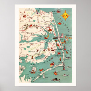 De Outer Banks Kaart Print
