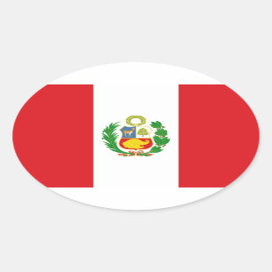 De Ovale Sticker van de Vlag van de Staat van Peru