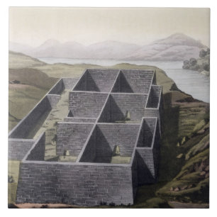 De overblijfselen van een Inca-paleis in Callo, Pe Tegeltje