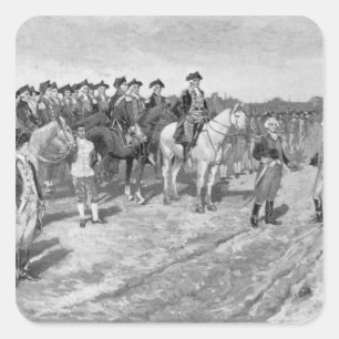 De overgave van Cornwallis in Yorktown Vierkante Sticker
