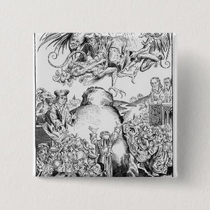 De overheid van Antichrist Vierkante Button 5,1 Cm