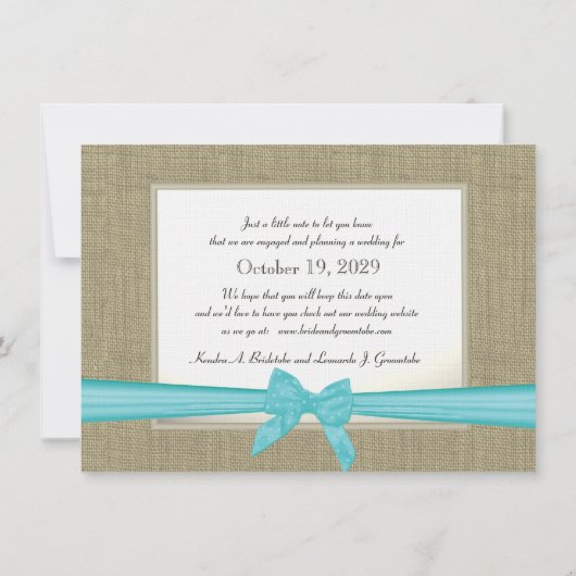 De overlapping en Blauw sparen de Datum Save The Date (Achterkant)