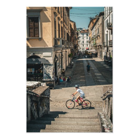 De oversteek van de Naviglio Foto Afdruk (Voorkant)