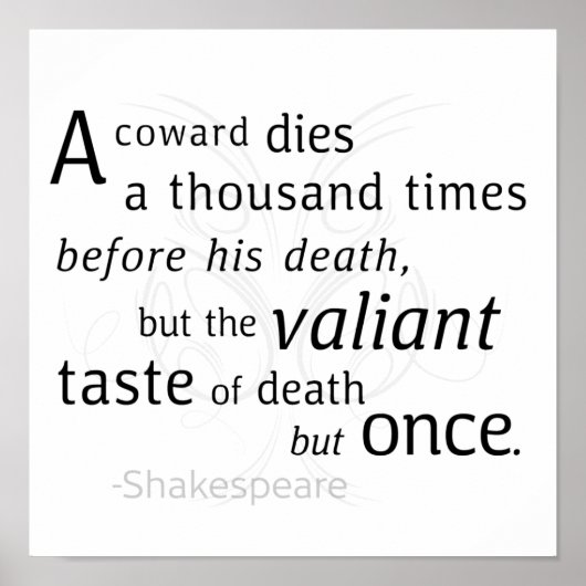 De overvaller sterft maar eens Shakespeare Poster (Voorkant)