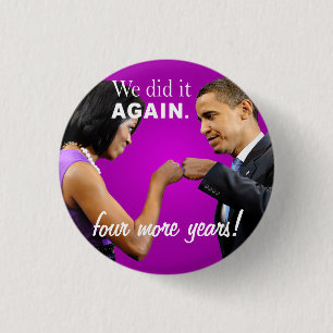 De overwinning van Barack en Michelle Obama op de Ronde Button 3,2 Cm