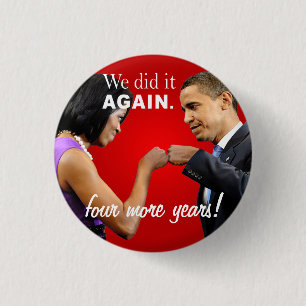 De overwinning van Barack en Michelle Obama op de  Ronde Button 3,2 Cm