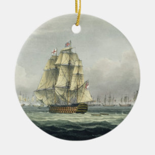 De overwinning van HMS op de Franse lijn, vergezel Keramisch Ornament