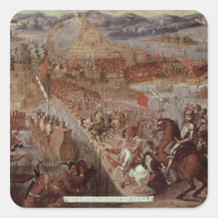 De overwinning van Tenochtitlan Vierkante Sticker