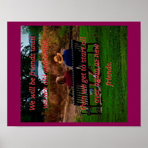 De paar die samen Oude Vrienden van het Samenvoege Poster