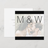 De paar Monogram van de Foto Moderne Vierkant spar Save The Date (Voorkant / Achterkant)