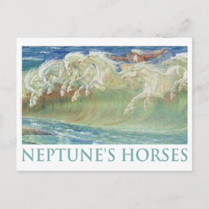 DE PAARDEN VAN NEPTUNUS RIJDEN OP DE GOLVEN BRIEFKAART