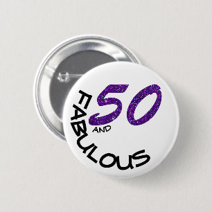 De Paars van Girly schitteren Elegante 50 en Ronde Button 5,7 Cm