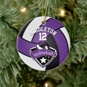 De paars, Wit & de Zwarte personaliseren Keramisch Ornament