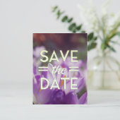 De Paarse aanjager van de datum opslaan Briefkaart (Staand voorkant)