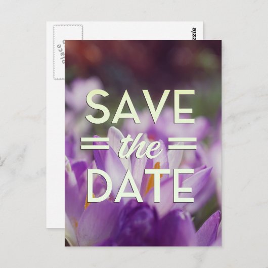 De Paarse aanjager van de datum opslaan Briefkaart (Voorkant / Achterkant)