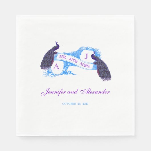 De paarse Blauwgroen Servetten van het Document (Voorkant)