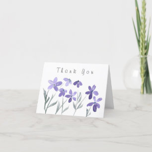 De paarse Bloemen van de Waterverf Bedankkaart