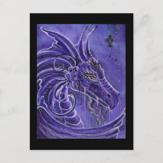 De Paarse drakenfantasiekunst van Renee Lavoie Briefkaart