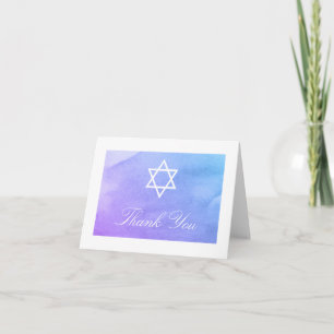 De paarse en Blauwgroen Knuppel Mitzvah van de Bedankkaart