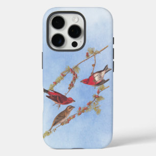 De Paarse Finch Red Birds  kunst van Audubon iPhone 16 Pro Hoesje