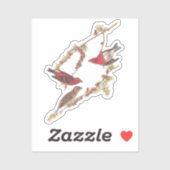 De Paarse Finch Red Birds kunst van Audubon Sticker (Vel)