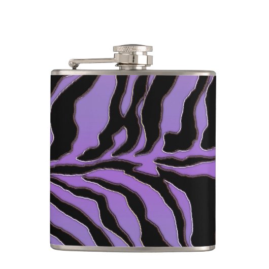 De paarse Gestreepte Gestreepte Dierlijke Fles van Heupfles (Voorkant)