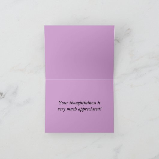 De paarse Hydrangea hortensia dankt u kaardt Bedankkaart (Binnen)