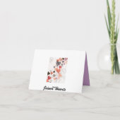 De paarse Hydrangea hortensia dankt u kaardt Bedankkaart (Achterkant)