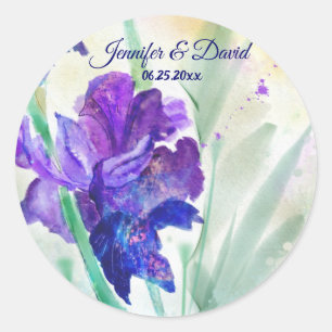 De Paarse Iris bruiloft gunst Sticker