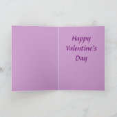 De paarse Kaart van de Valentijnsdag van Harten (Binnen)