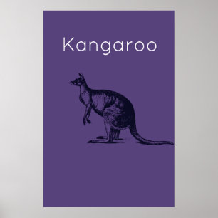 De Paarse Kangaroo Modern Wall Art Poster