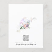 De Paarse Peach Floral QR-code sparen de datum (Achterkant)