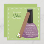 De paarse Verjaardag van het Nagellak nodigt uit Kaart (Voorkant / Achterkant)