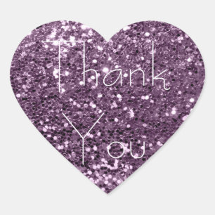 De paarse Violette Pruim schittert Glam dankt u Hart Sticker
