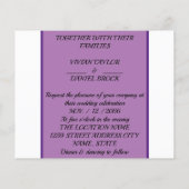 DE PAARSE WEDINGINVITATIE FLYER (Achterkant)