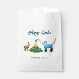 De paashaas verzamelt paaseieren bedankzakje