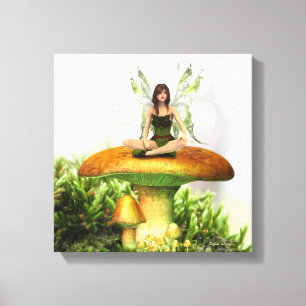 De paddenstoelenfee 12 "x 12" verpakt canvas afdruk