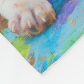 DE PAINT SPLATTERED PUPPY BLANKET PERSONALISEERDE. FLEECE DEKEN (Hoek)