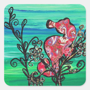 De Paisley Seahorse stickers